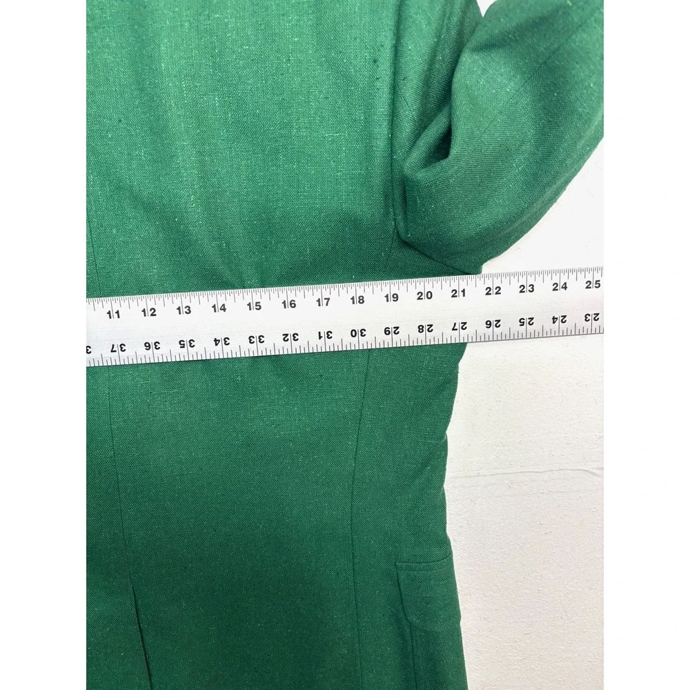 vtg Green 100% Silk 40L 42L Blazer Jacket Sport Suit Coat Masters Golf USA